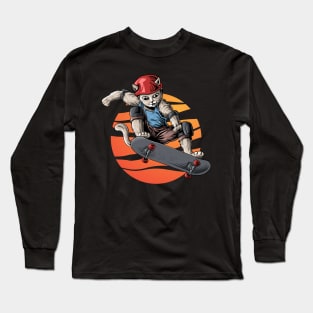 cat skateboarding Long Sleeve T-Shirt